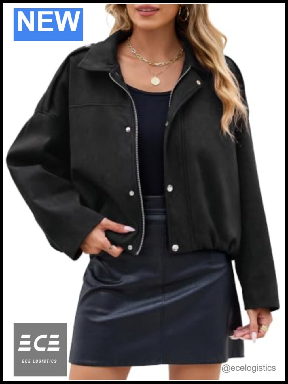 Womens Faux Suede Cropped Bomber Jacket Oversized Zip Up Fall Outfit